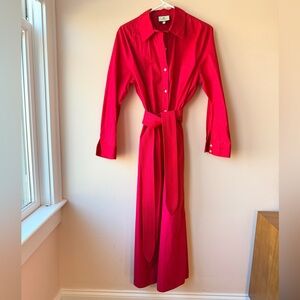Tuckernuck 100% Cotton Red Shirtdress Size L